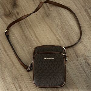 Michael Kors Dark Brown Logo Messenger Bag